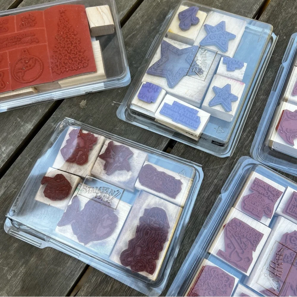 Vintage Early 2000s Stampin' Up Stamp Bundle of Five Sets New and Used Stamps